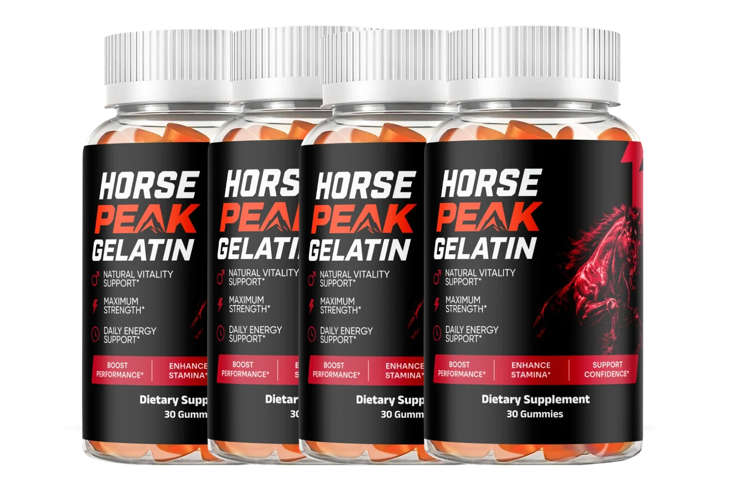 Horse Peak Gelatin four-bottle package